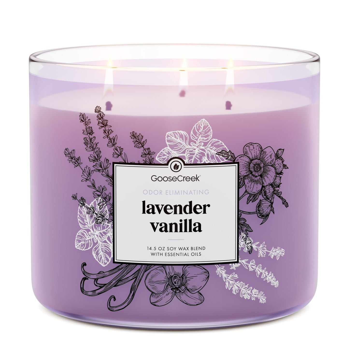 Lavender Vanilla Odor Eliminating 3-Wick Candle